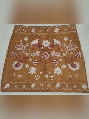 Mi Ami Embroidered Mini Skirt Womens Large  Floral Boho Western Festival Y2K